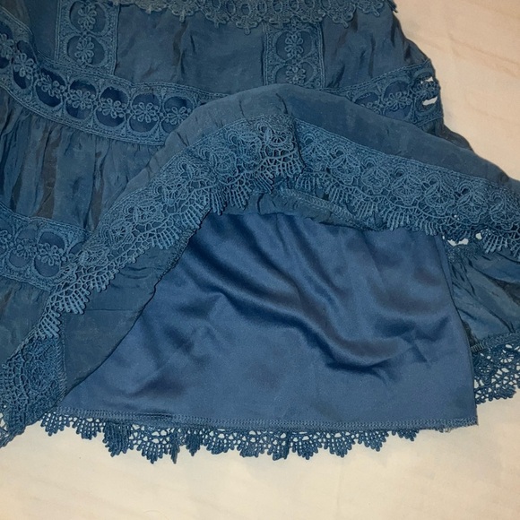 NWT Elan XS Blue Mini Skirt Tiered Ruffled Casual - Picture 7 of 11